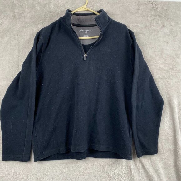 Eddie Bauer Mens Sweatshirt M  Black Fleece Pullover Cotton Polyester Blend - Picture 7 of 7